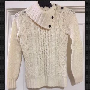 Gap Foldover Chunky Turtleneck Sweater XS Cream